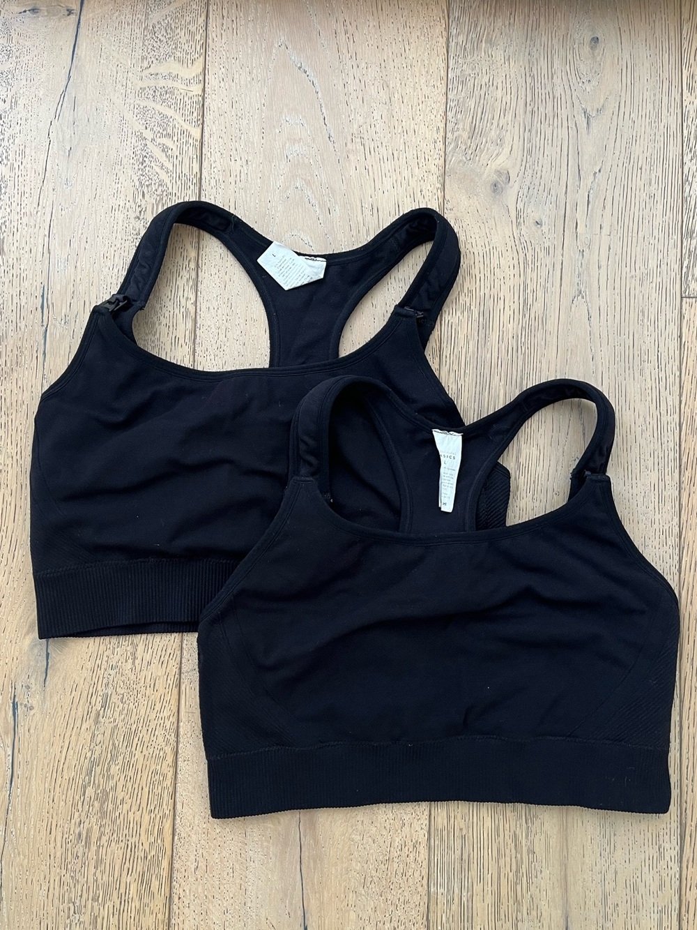 2 Pack- Ingrid + Isabel Basic Nursing Sports Bra Black Clip Down Workout Large
